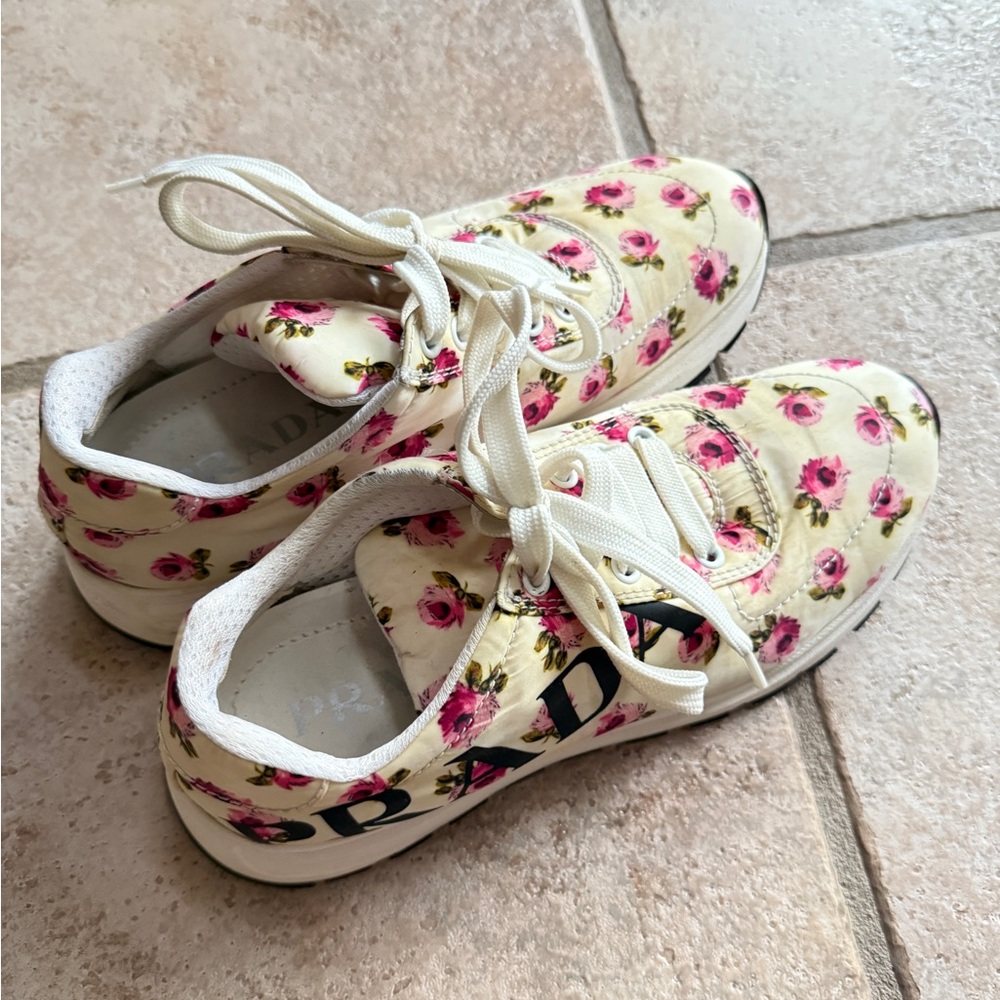 Prada Floral Sneakers Size 37 Made in Italy